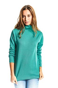 ETERKNITY - Damen Pullover mit Rollkragen aus Extra Fine Merinowolle, Moosgrün, M von ETERKNITY