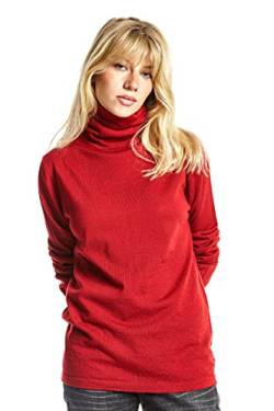 ETERKNITY - Damen Pullover mit Rollkragen aus Extra Fine Merinowolle, Rot, L von ETERKNITY