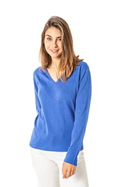 ETERKNITY - Damen Pullover mit V-Ausschnitt aus Recycelte Baumwolle, Blau, L von ETERKNITY