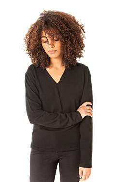 ETERKNITY - Damen Pullover mit V-Ausschnitt aus Recycelte Baumwolle, Schwarz, L von ETERKNITY