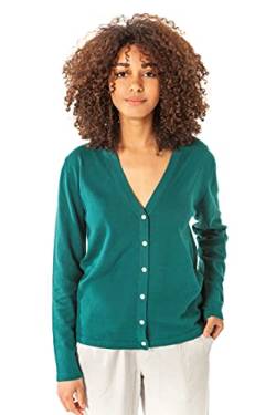 ETERKNITY - Damen Strickjacke aus Recycelte Baumwolle, Smaragdgrün, L von ETERKNITY