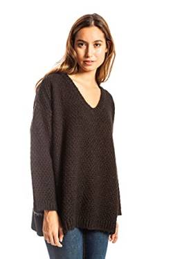 ETERKNITY - Oversize Grobstrickpullover aus Recyceltem Material für Damen, Schwarz-Braun, S von ETERKNITY