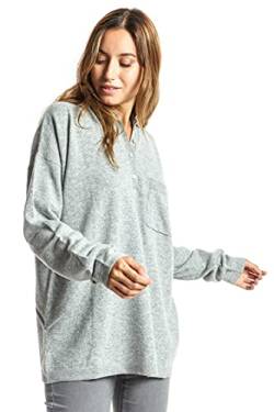 ETERKNITY - Oversize Pullover mit Polokragen aus Recyceltem Material für Damen, Hellgrau, XL von ETERKNITY
