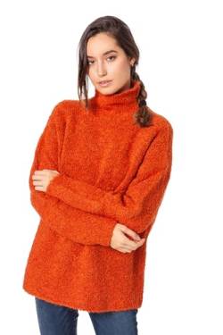 ETERKNITY Pullover Damen Baumwolle Rollkragen, orange, L von ETERKNITY