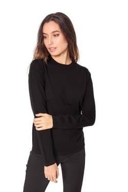 ETERKNITY Pullover für Damen, 100% Merinowolle, Rundhals, Schwarz , S von ETERKNITY