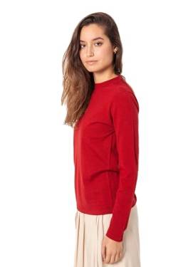 ETERKNITY Pullover für Damen, 100% Merinowolle, Rundhals, rot, S von ETERKNITY