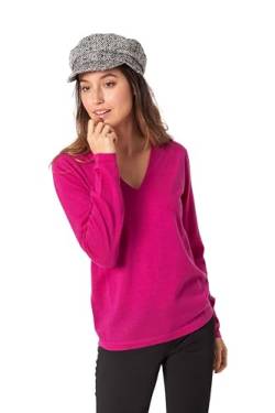 ETERKNITY Pullover für Damen aus Baumwolle mit V-Ausschnitt, Rosa, L von ETERKNITY