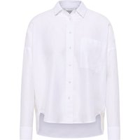 Linen Shirt Bluse in weiß unifarben von ETERNA Mode GmbH