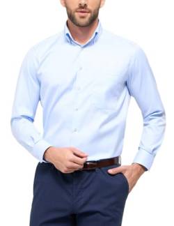 ETERNA Comfort Fit Cover Hemd Langarm Button Down Kragen Blickdicht hellblau Größe 40 von ETERNA