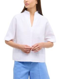 ETERNA Damen Linen Shirt Blusenkleid für Mädchen Oversize FIT 1/2 weiß 36_D_1/2 von ETERNA
