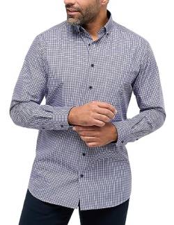 ETERNA Modern Fit Hemd Langarm Button Down Kragen Karo Navy Größe 40 von ETERNA