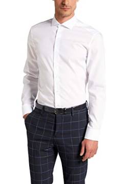 Herren Hemd Langarm Slim Fit 44, Weiss von ETERNA