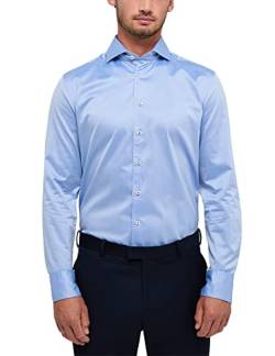 eterna Herren Soft Luxury Shirt Slim FIT 1/1 Mittelblau 38_H_1/1 von ETERNA