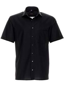 eterna Kurzarm Hemd Modern Fit Popeline Unifarben, Gr. 39, 99 schwarz von ETERNA