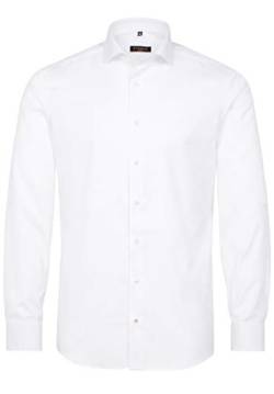 eterna Langarm Hemd Slim FIT Twill unifarben W38 Langarm Weiß von ETERNA