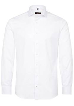 eterna Langarm Hemd Slim FIT Twill unifarben W43 Langarm Weiß von ETERNA