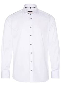 eterna Langarm Hemd Slim Fit Twill unifarben,41,weiss von ETERNA