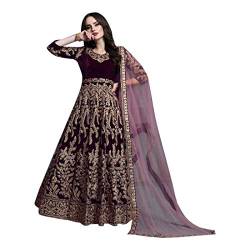 Damen Kleid 8505, Samt, indische Party, lang, Anarkali Lehenga von ETHNIC EMPORIUM