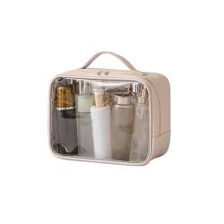 Exquisit Transparente tragbare Kulturtasche, Leder-Reise-Make-up-Aufbewahrungstasche, große Kapazität, Dusch-Waschtasche tragbar von ETHORY