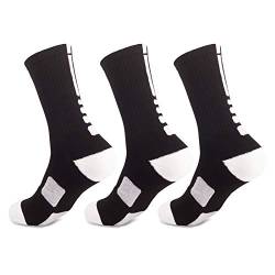 ETORRY Basketball Socken für Männer und Frauen, Knöchelschutz Light Compression Outdoor Sports Crew Socken, 1/3 Paar. (H3P) von ETORRY