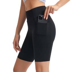ETRSAIRL Radlerhose Damen,Sportbekleidung, Blickdicht Radlerhose mit Taschen, Damen Kurze Leggings - XL von ETRSAIRL