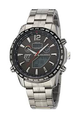 ETT Eco Tech Time Funk Solar Weltzeit Herren Uhr Chronograph mit Edelstahl Armband EGS-11477-21M von ETT Eco Tech Time