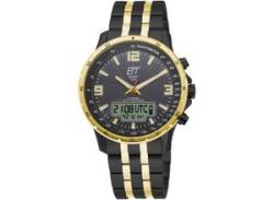 Funkchronograph ETT "Arctica, EGS-11567-21M" Armbanduhren schwarz (schwarz goldfarben) Herren Solaruhren Armbanduhr, Herrenuhr, Stoppfunktion, Datum, Solar von ETT