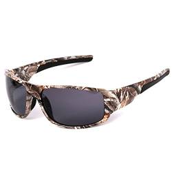 ETbotu Outdoor-Sport-Sonnenbrille mit Camouflage-Rahmen, Polaroid-Brille für Herren, Angeln, Jagd, Bootfahren, polarisiert, Grau von ETbotu