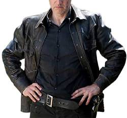 David Morrissey The Walking Dead Governor Lederjacke, Schwarz Gr. XL, Schwarz - Kunstleder von EU Fashions