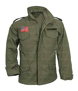 EU Fashions John Rambo First Blood Sylvester Stallone M65 Military US Army Olive Green Cotton Coat Jacket, olivgrün, L von EU Fashions
