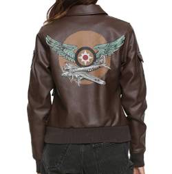 EU Fashions Supergirl Carol Danvers Stylische Jacke Gr. Small, Flight Bomber 2019 - Faux Leather Jacket von EU Fashions