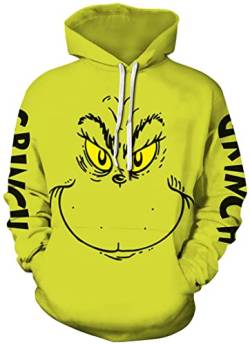 EUDOLAH Herren Hoodies 3D Druck Weihnachten Motiv mit Tasche S 1-grün 5 von EUDOLAH