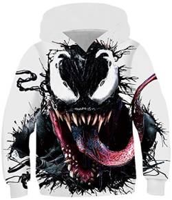 EUDOLAH Jungen Sweatshirts für 4-13 Alter Kinder Langarm 3D Druck Kids Herbst Winter Hooded mit Kapuzen 0-Venom 3D XS von EUDOLAH