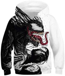 EUDOLAH Jungen Sweatshirts für 4-13 Alter Kinder Langarm 3D Druck Kids Herbst Winter Hooded mit Kapuzen 0-Venom XS von EUDOLAH