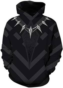 EUDOLAH Jungen Sweatshirts für 4-13 Alter Kinder Langarm 3D Druck Kids Herbst Winter Hooded mit Kapuzen 2-Black Panther M von EUDOLAH