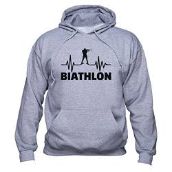 EUGINE DREAM Biathlon Sweatshirt Biathlon Fan Hoodie Biathlete Pullover Gift for Biathlon Lover Men Women Unisex Kapuzenpullover Grau 3XL von EUGINE DREAM