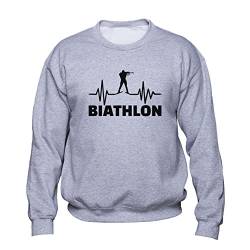 EUGINE DREAM Biathlon Sweatshirt Biathlon Fan Pullover Biathlete Sweater Gift for Biathlon Lover Mens Womens Unisex Sweatshirt Grau 3XL von EUGINE DREAM
