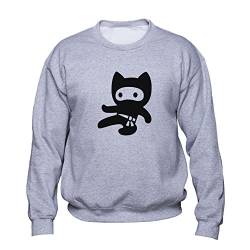 EUGINE DREAM Funny Ninja Sweatshirt Ninja Kid Pullover Cute Ninja Sweater Ninja Fan Mens Womens Unisex Sweatshirt Grau L von EUGINE DREAM