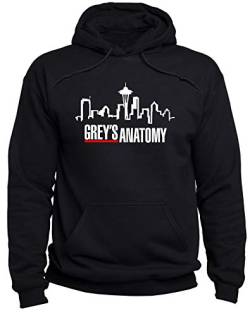 EUGINE DREAM Grey's Anatomy Logo Greys Anatomy Sweater Unisex Kapuzenpullover Schwarz L von EUGINE DREAM