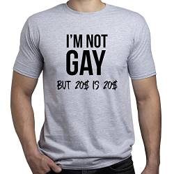 I Am Not Gay But 20 is 20 LGBT Pride Tee Herren T-Shirt Grau XL von EUGINE DREAM