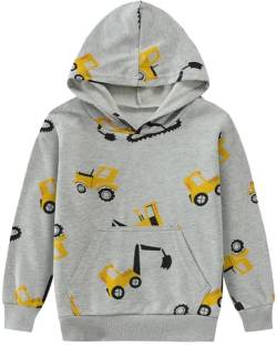 EULLA Kinder Jungen Hoodie Bagger Kapuzenpullover Langarm Baumwolle Pullover Hoody Sweatshirt 1# Grau Bagger DE 102 von EULLA