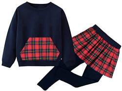 EULLA Kinder Kleidung Set Lange Tops Mädchen Warm Lange T-Shirt Top + Rock Hose Outfits mit Herzform 98 von EULLA