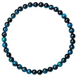 EUMENIDES Tigerauge-Armband, Farbiges Tigerauge-Armband für Frauen, 4/6MM, Qualität A (Blaues Tigerauge,6MM) von EUMENIDES