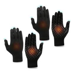 EUPSIIU 2 Paar Winterhandschuhe Handschuhe Touchscreen Thermohandschuhe Strickhandschuhe Warme Fleece Handschuhe für Outdoor Sport,Wetter zum Autofahren Radfahren Skifahren Arbeiten (Schwarz) von EUPSIIU
