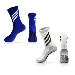 EUPSIIU 2 Paars Fußballsocken für Jungen Mädchen Kinder Sportsocken Trainingssocken Anti Rutsch Socken, Rutschfeste Grip Laufsocken für Fußballtraining, von 9-12 Jahren (Baumwolle, Kinder) von EUPSIIU