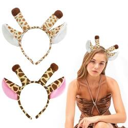 EUPSIIU 2 Stück Giraffenohren Haarreife, Kostüm Giraffen für Kinder Erwachsener, Giraffen Tierkleid Stirnbänder Kostüm Cosplay Giraffe Ohren fürTierohren Stirnband Halloween Karneval (Giraffen) von EUPSIIU