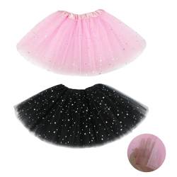 EUPSIIU 2 Stück Tutu für Mädchen, Tüllrock Kinder Röcke Tutu 3-lagig Prinzessin Ballettrock Minirock Tanzkleid Partykleid Tütü Rock Minirock Tüllrock für Halloween Dress Up Party (Polyester, 2 Farben) von EUPSIIU