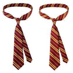 EUPSIIU 2 Stücke Cosplay Krawatte Die, Rote Krawatte, Striped Tie, Schule Krawatte, Klassisches Party Zubehör Set für Halloween Carnival Christmas Gifts, Eine Grösse Passt Allen (Roter, Burgunder) von EUPSIIU