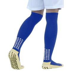 EUPSIIU Fußballsocken für Herren Damen Sportsocken Fussball Anti Rutsch Grip Socken Rutschfeste Sportsocken Verdicken Baumwolle Socken für Fussball Basketball Sport Laufsocken(Baumwolle, Blau) von EUPSIIU