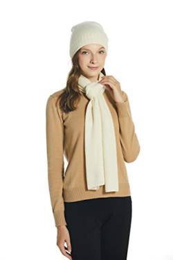 EURKEA 100% Cashmere Winter Scarf for Women, Warm & Soft, Gift Ready, Available in Solid Colors, Ivory von EURKEA